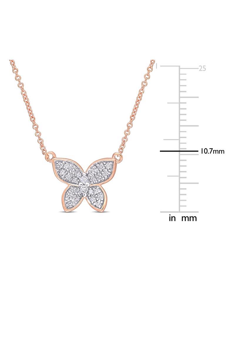 Diamond Butterfly Pendant Necklace - 0.13ct., Alternate, color, WHITE