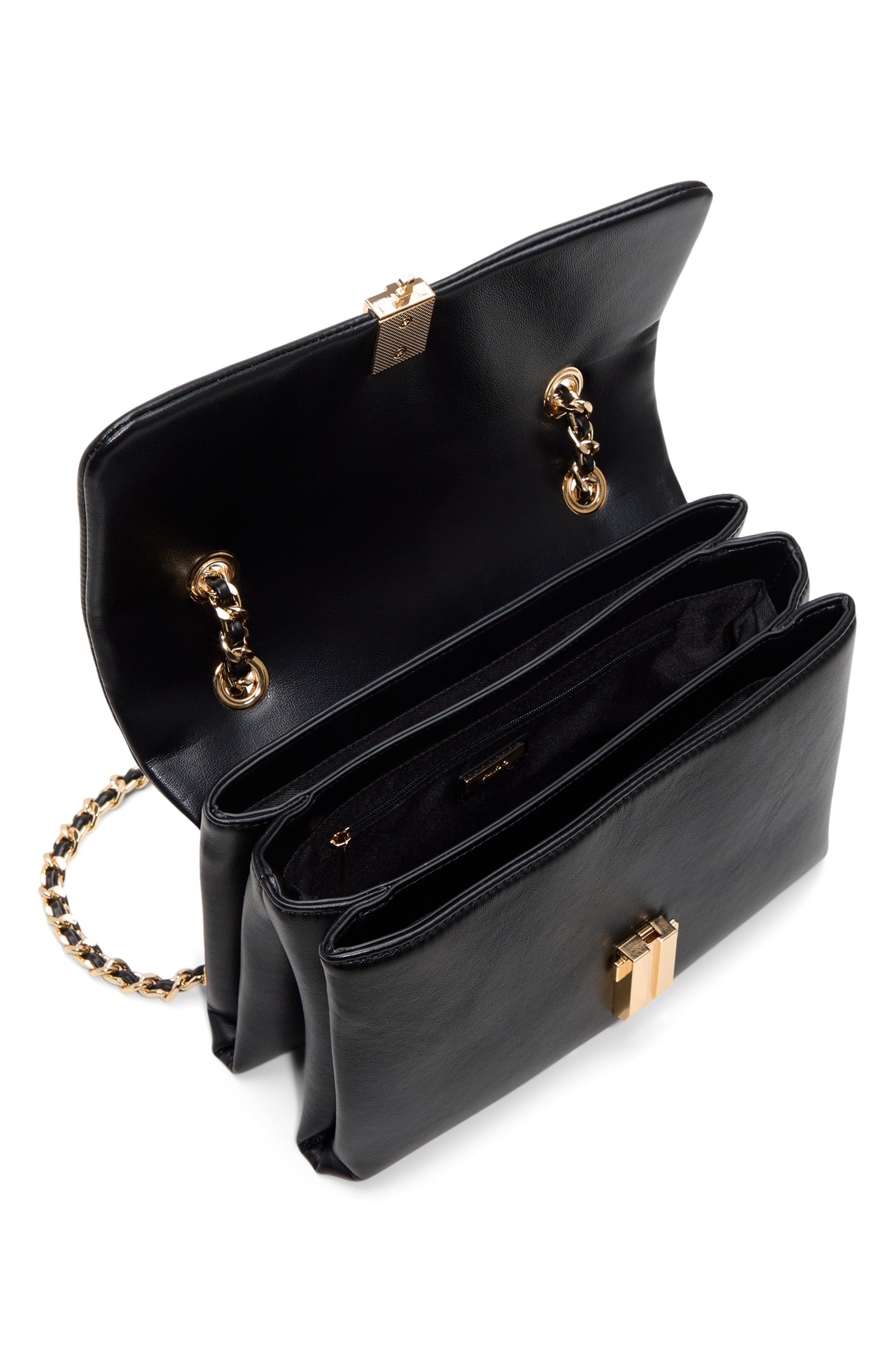 ALDO Aliciee Faux Leather Convertible Crossbody Bag, Alternate, color, Black