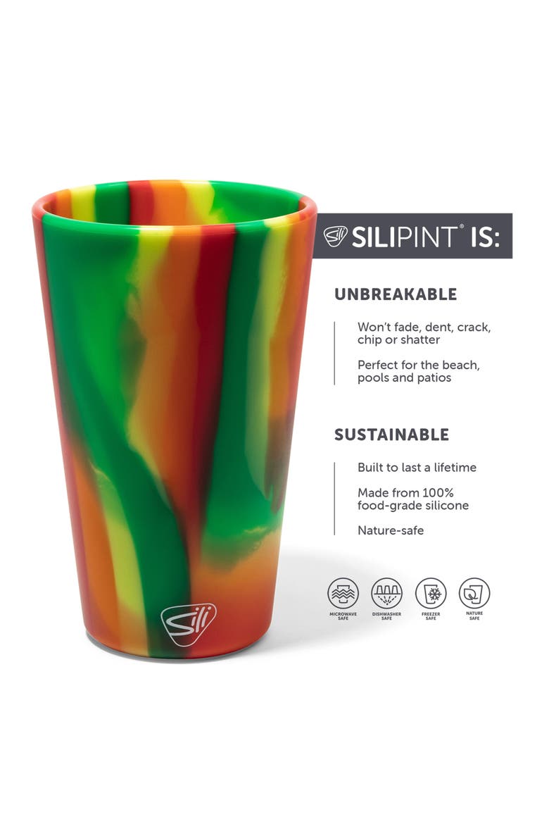 Pint Glasses 4 Pk 2 Marigold & 2 Habiscus, Alternate, color, Multicolored