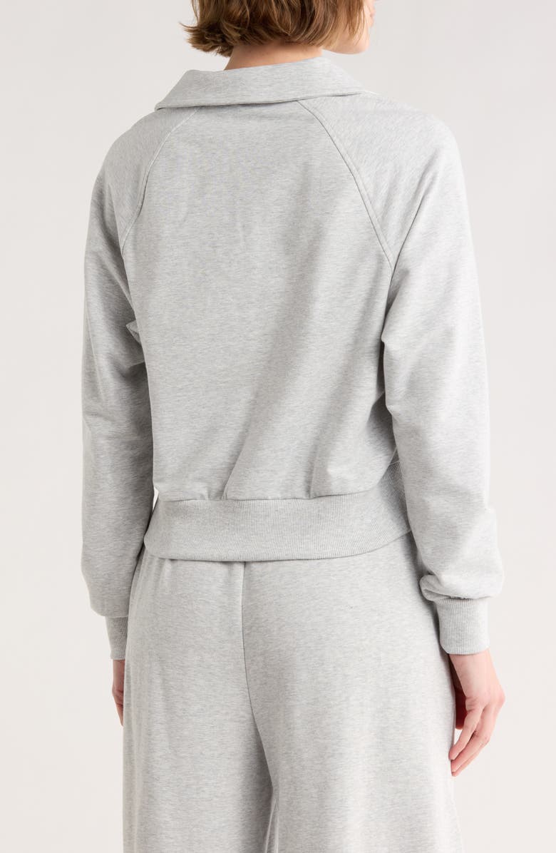 Z by Zella Relay French Terry Polo Sweatshirt, Alternate, color, Grey Light Heather