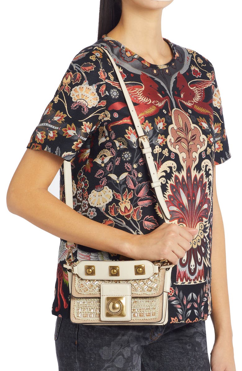 Etro Crown Me Crystal Paisley Shoulder Bag, Alternate, color,