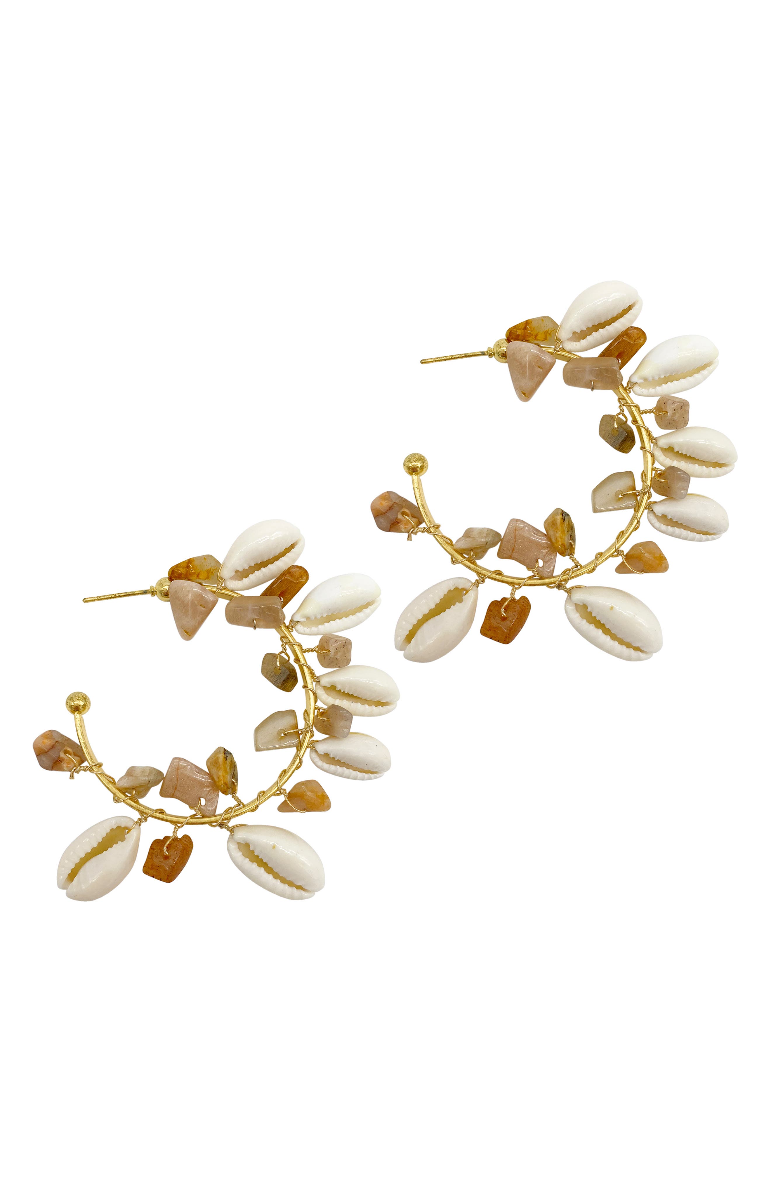 Adornia Multishape Stone & Seashell Hoop Earrings (Women) | Nordstromrack