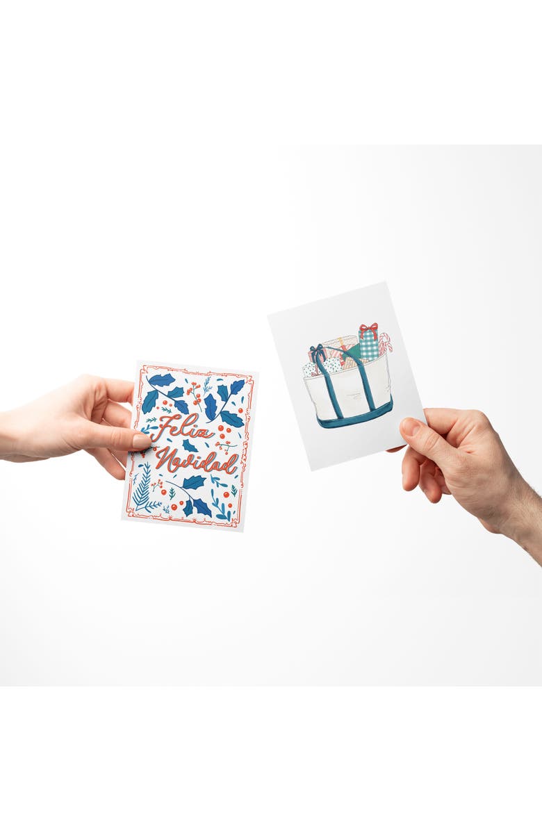 Ramus & Co Feliz Navidad, Tote With Presents, Cheers to a Bright New World Winter/Holiday/Christmas Greeting Card Pack Sets, Alternate, color, Multi-Pack