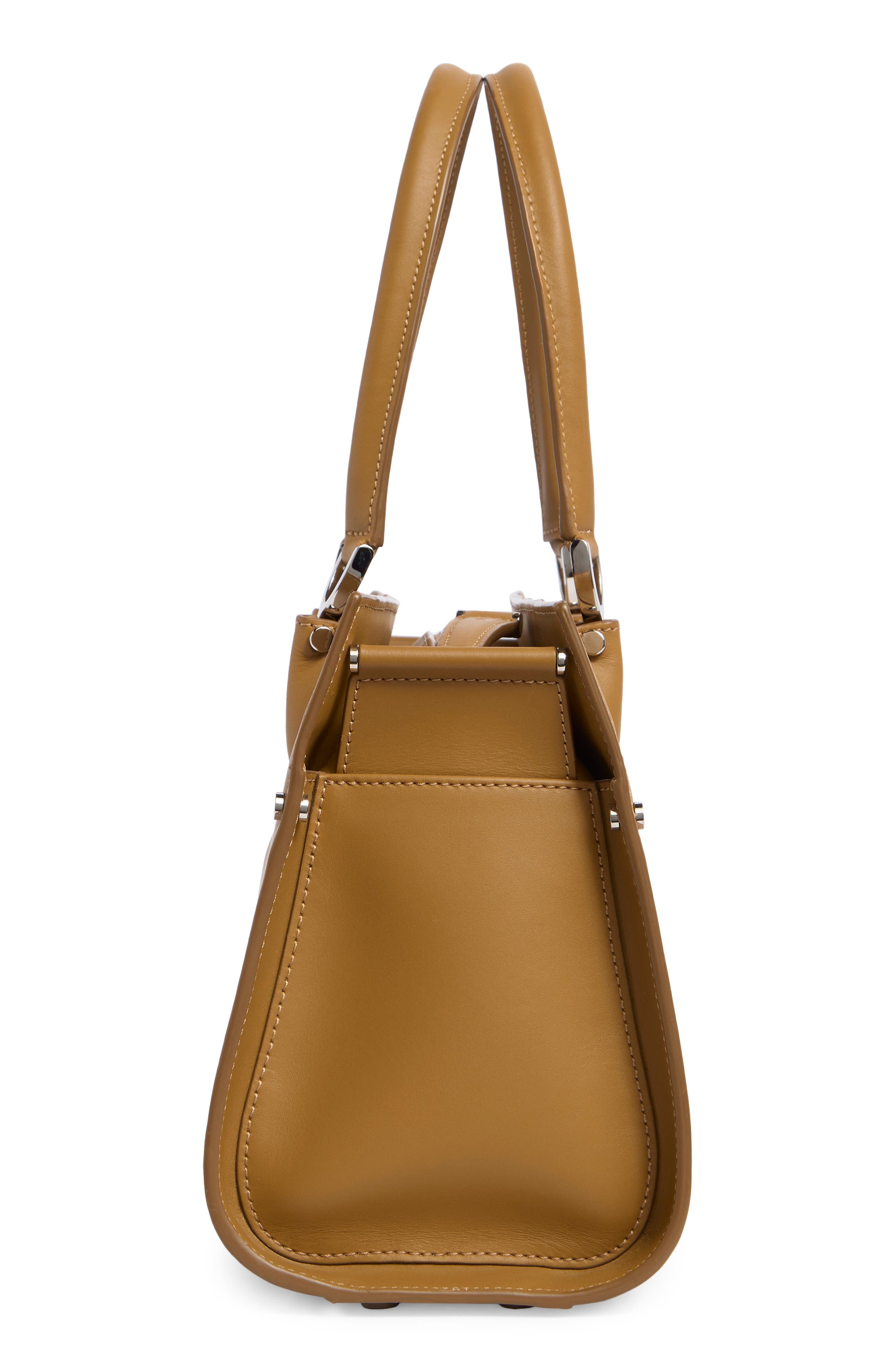 Longchamp Le Pliage Cuir Top Handle Bag, Alternate, color, Natural