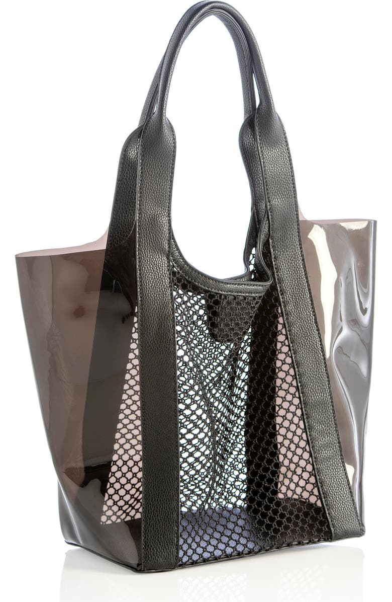 Shiraleah Valery Mesh Panel Transparent Tote, Alternate, color,
