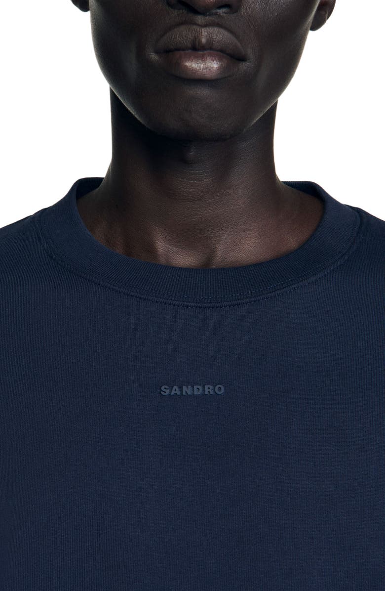 SANDRO Logo sweatshirt, Alternate, color, Midnight Blue