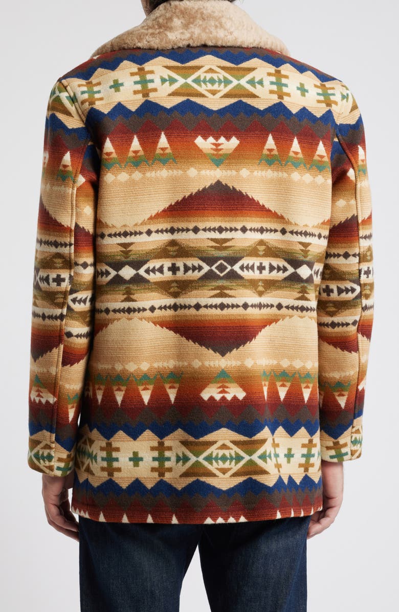 Pendleton Brownsville Wool & Cotton Coat with Genuine Shearling Collar, Alternate, color, 