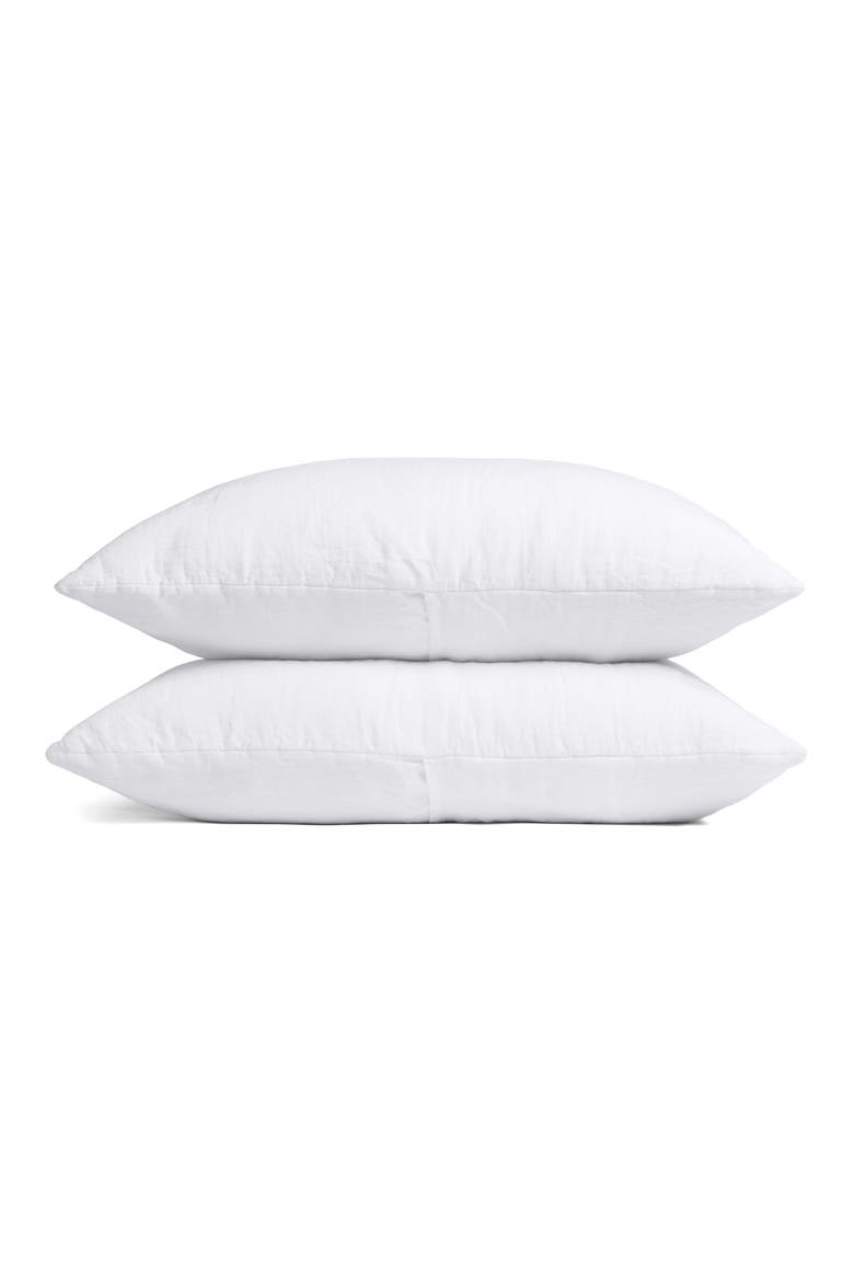 Set of 2 Everyday Linen Shams, Alternate, color, WHITE