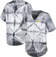 G-III 4HER BY CARL BANKS Women's G-III 4Her by Carl Banks Black Los Angeles Lakers Tournament Raglan Oversized Tie-Dye V-Neck T-Shirt
