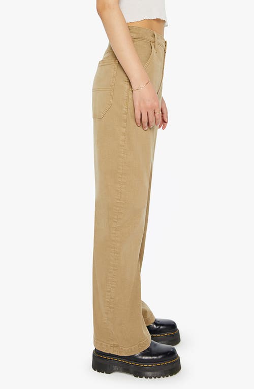 Shop Mother Lil' Stud Finder Sneak Wide Leg Jeans In Prairie Sand