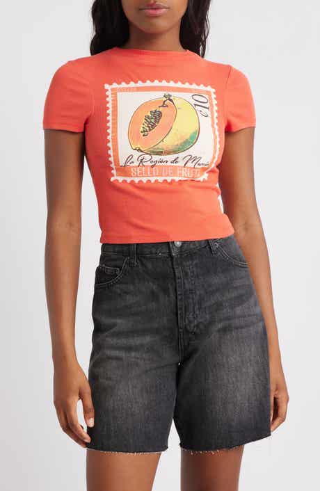Topshop Papaya Cotton Graphic Baby Tee