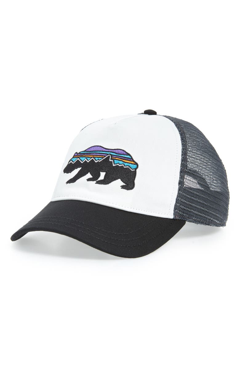 Patagonia Fitz Roy Bear Logo Trucker Hat, Main, color,