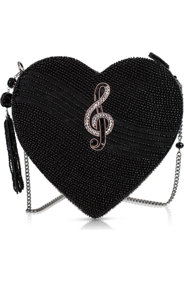 Mary Frances Accessories Heart Beat Crossbody Handbag, Alternate, color, Black