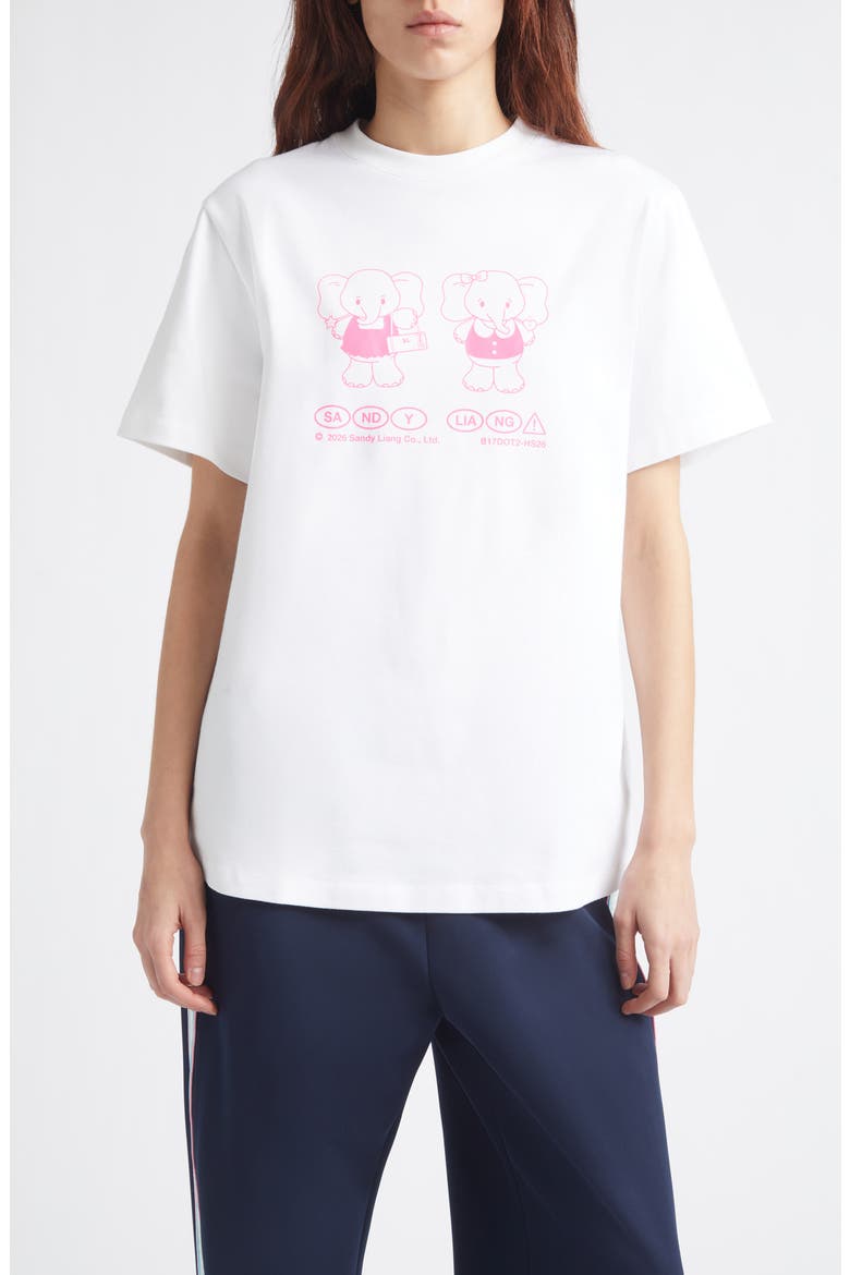 Peanut Boxy Cotton Graphic T-Shirt, Main, color, WHITE