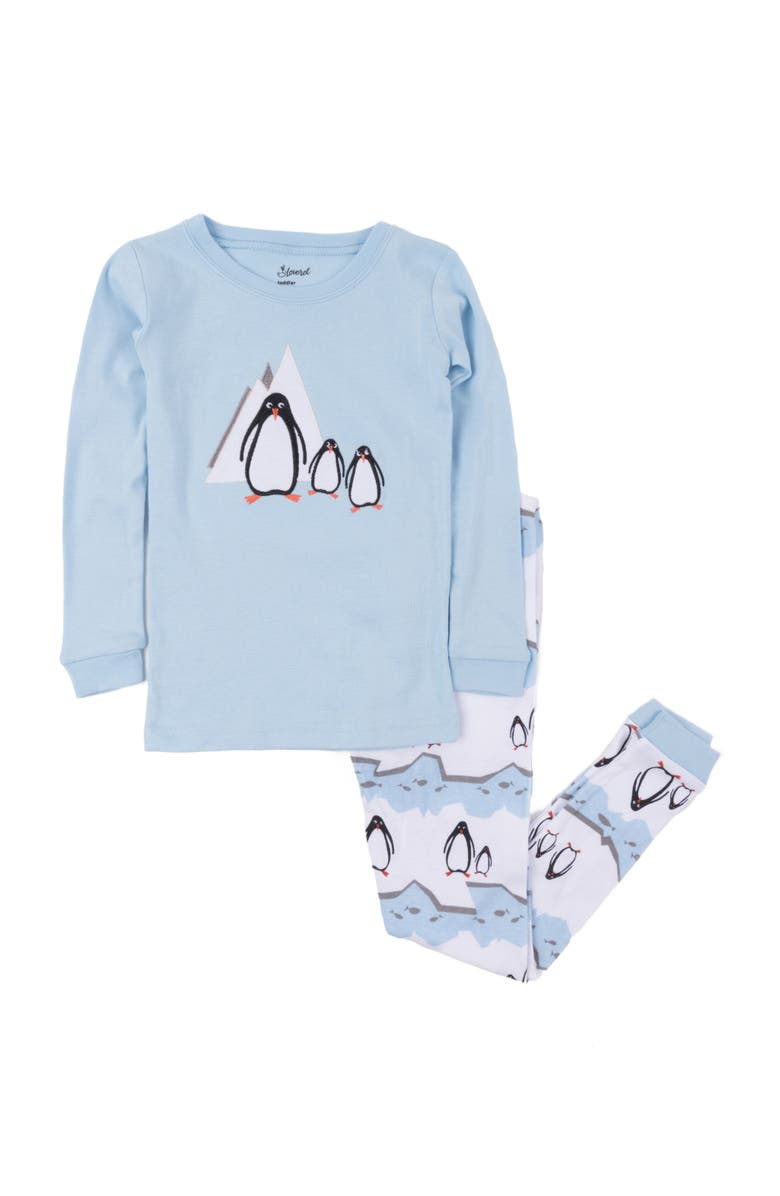 Leveret Two-Piece Cotton Matching Family Holiday Pajamas, Argyles & Holiday Prints, Main, color, Penguin