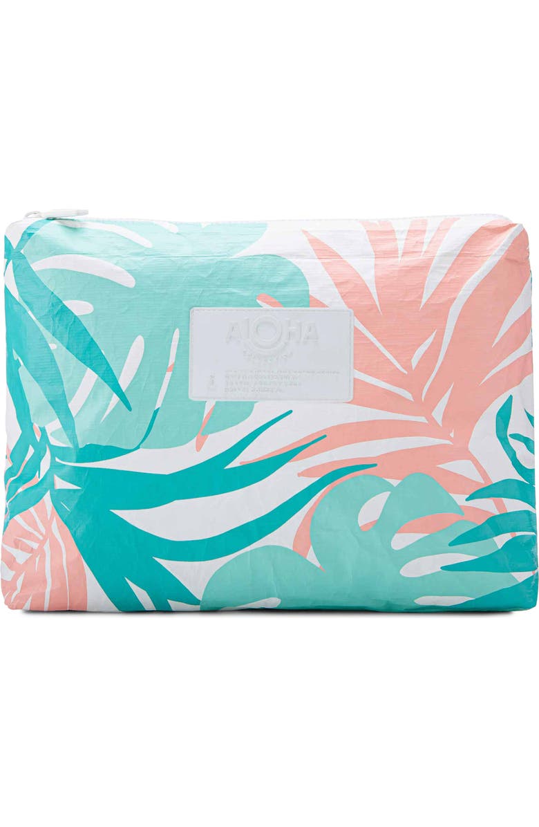 Aloha Collection Mid Tropics Water Resistant Tyvek<sup>®</sup> Zip Pouch, Main, color, Aqua