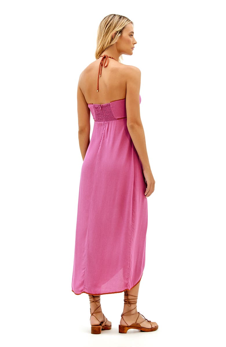 ViX Paula Hermanny Melanie Halter Neck Midi Cover-Up Dress, Alternate, color, 