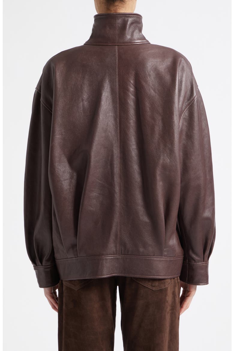 Paula Leather Bomber Jacket, Alternate, color, COFFEE BEAN