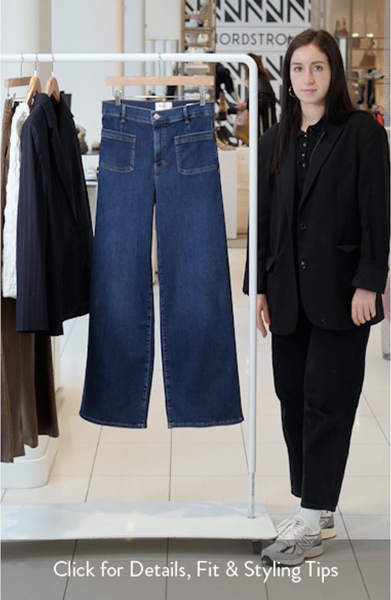 Le Slim Palazzo Bardot Pocket Wide Leg Jeans, sales video thumbnail