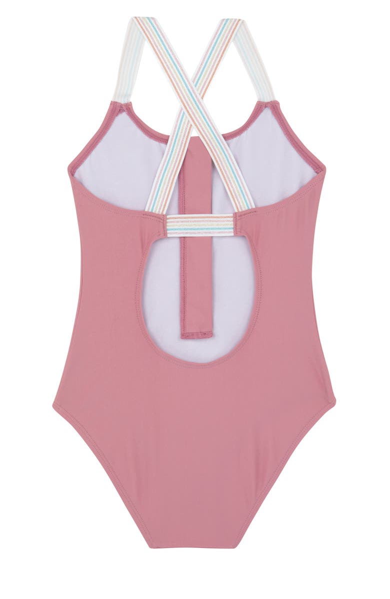 Gottex Kids Rainbow Star Zip Front One Piece, Alternate, color,