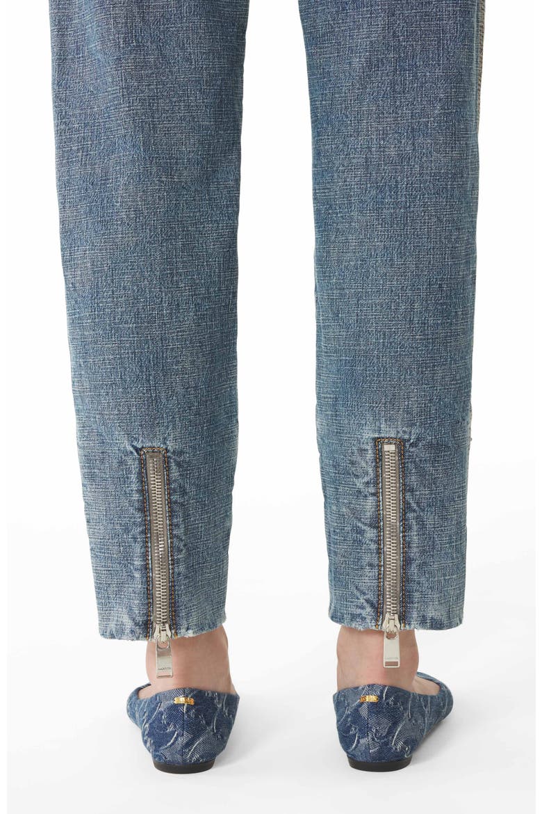 Blue Zipped Denim Pants, Alternate, color, Pale blue