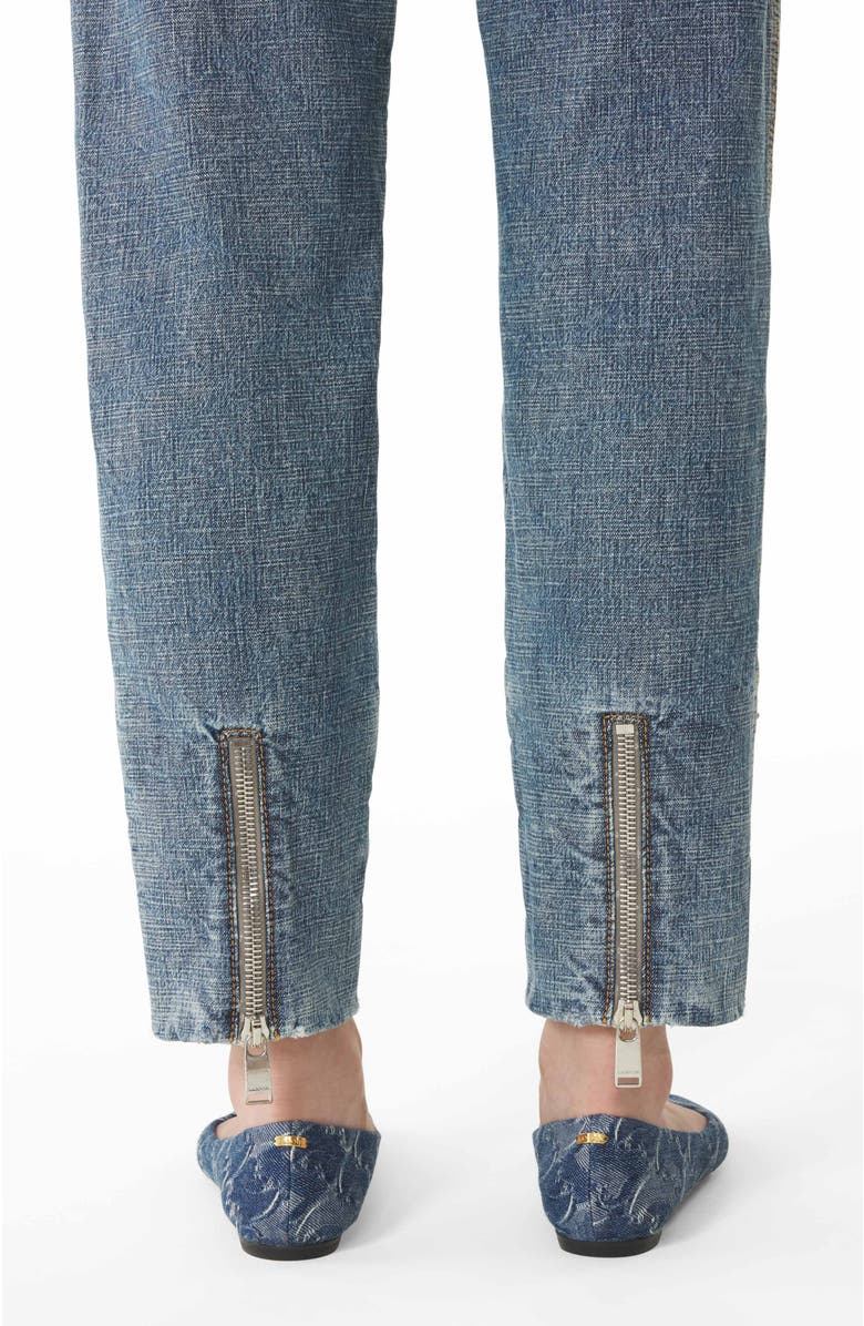 Lanvin Blue Zipped Denim Pants, Alternate, color, Pale Blue