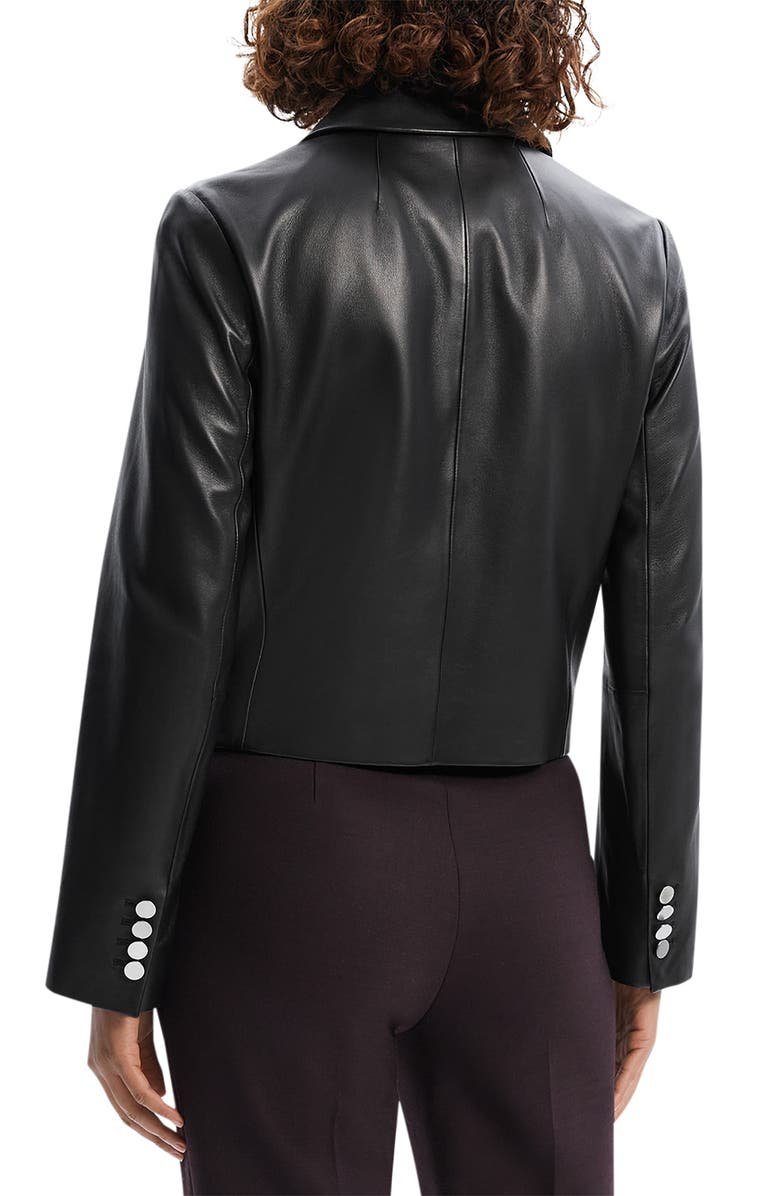 Theory Boxy Crop Leather Jacket, Alternate, color, 