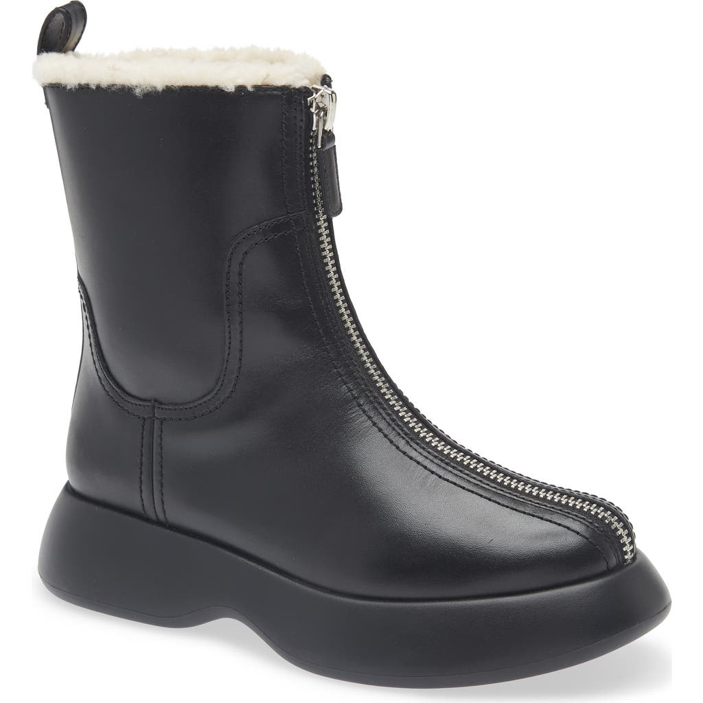 3.1 Phillip Lim Mercer Genuine Shearling Lined Zip Combat Boot In Black
