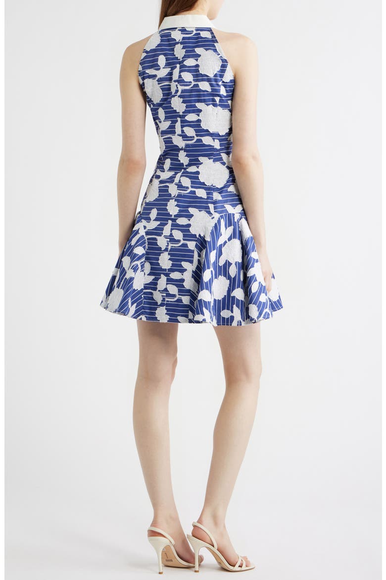 Maxine Floral Embroidered Minidress, Alternate, color, BLUE/ WHITE
