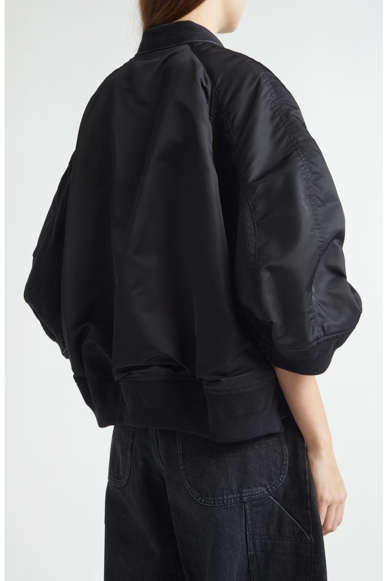 Denim & Nylon Mixed Media Jacket, Alternate, color, BLACK