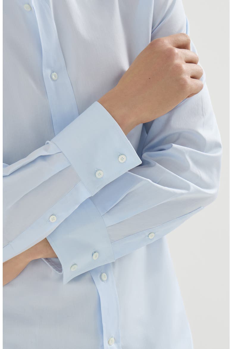 Twill shirt with spread collar, Alternate, color, Azure