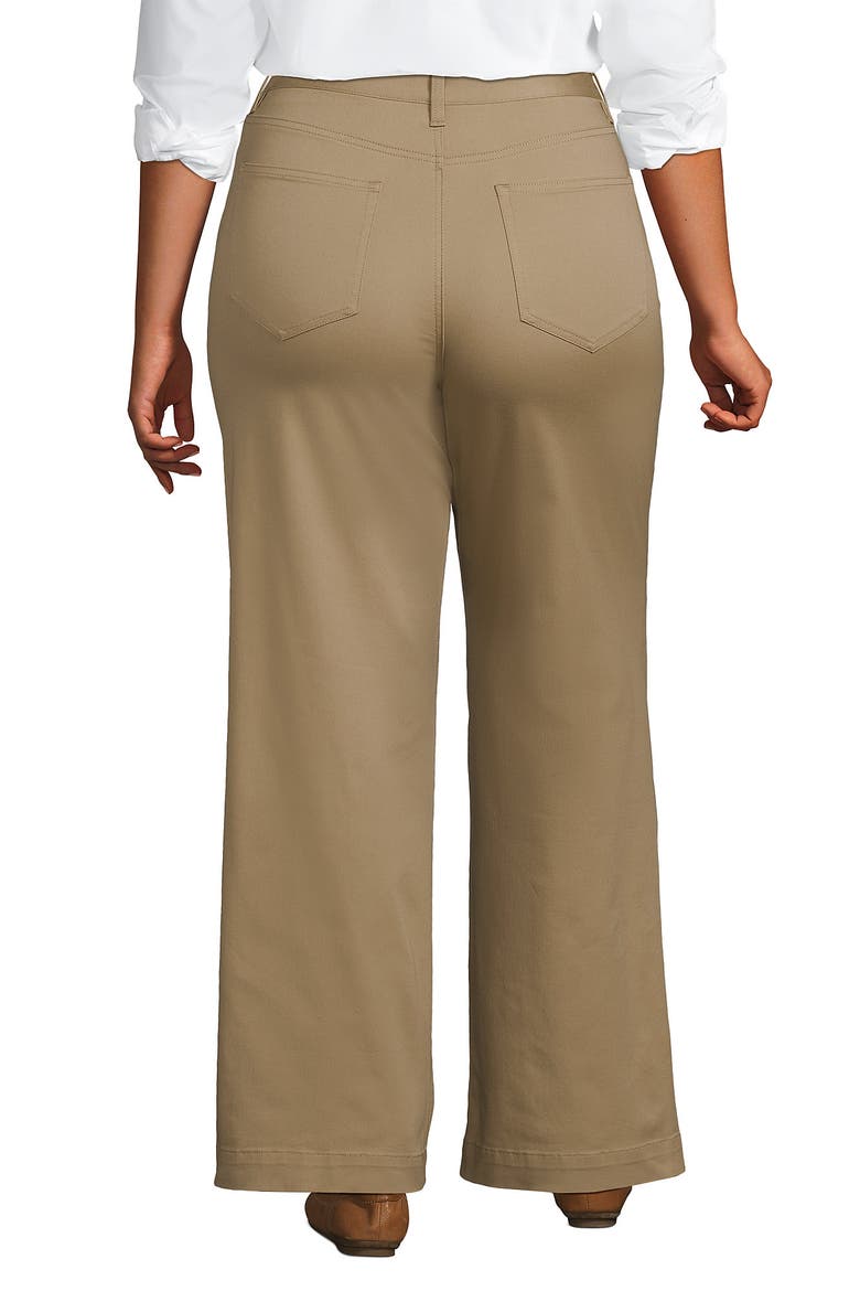 High Rise 5 Pocket Wide Leg Chino Pants, Alternate, color, Desert Tan