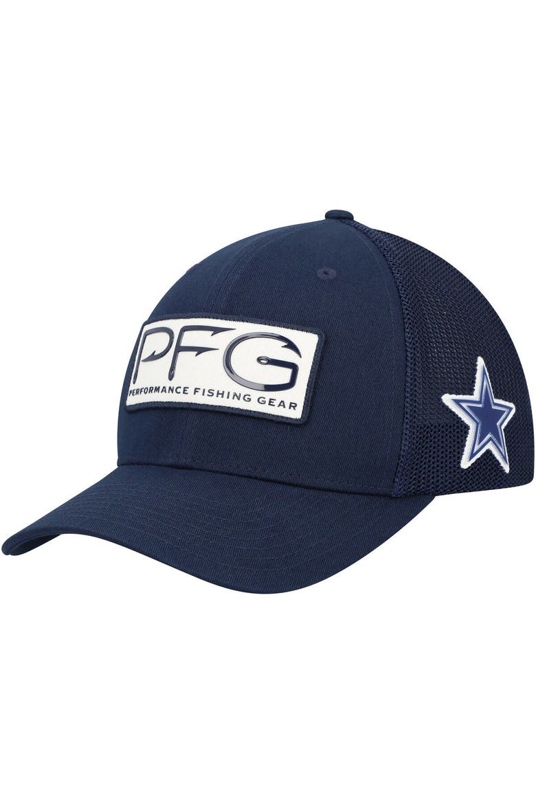 Men's Columbia Navy Dallas Cowboys Mesh Hooks Flex Hat, Main, color, Navy