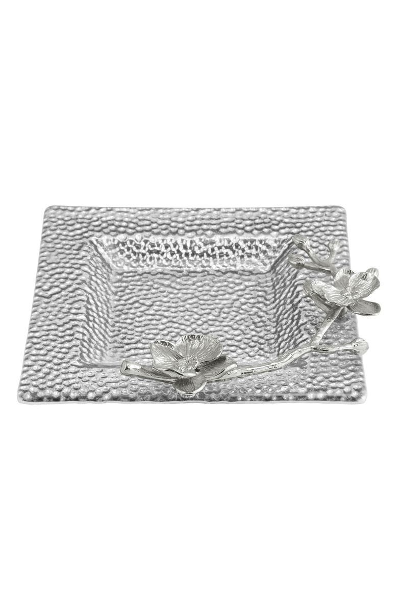 Michael Aram White Orchid Glass Snack Dish, Alternate, color, Silver