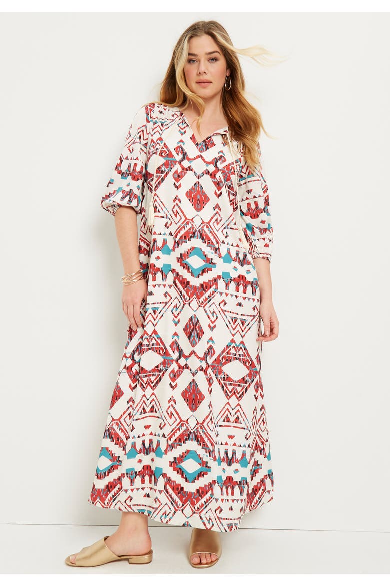 Boho Maxi Dress, Alternate, color, MULTI BOHO PATCHWORK
