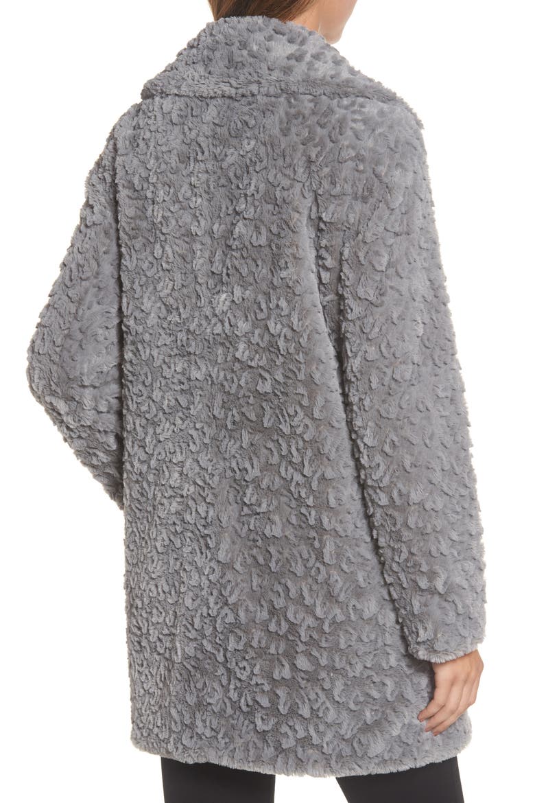 Faux Fur Coat, Alternate, color, GREY