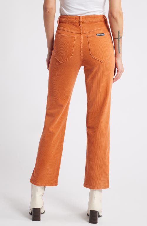 Rolla's East Coast Rusty Rose Corduroy High Rise Flare Pants In Rust