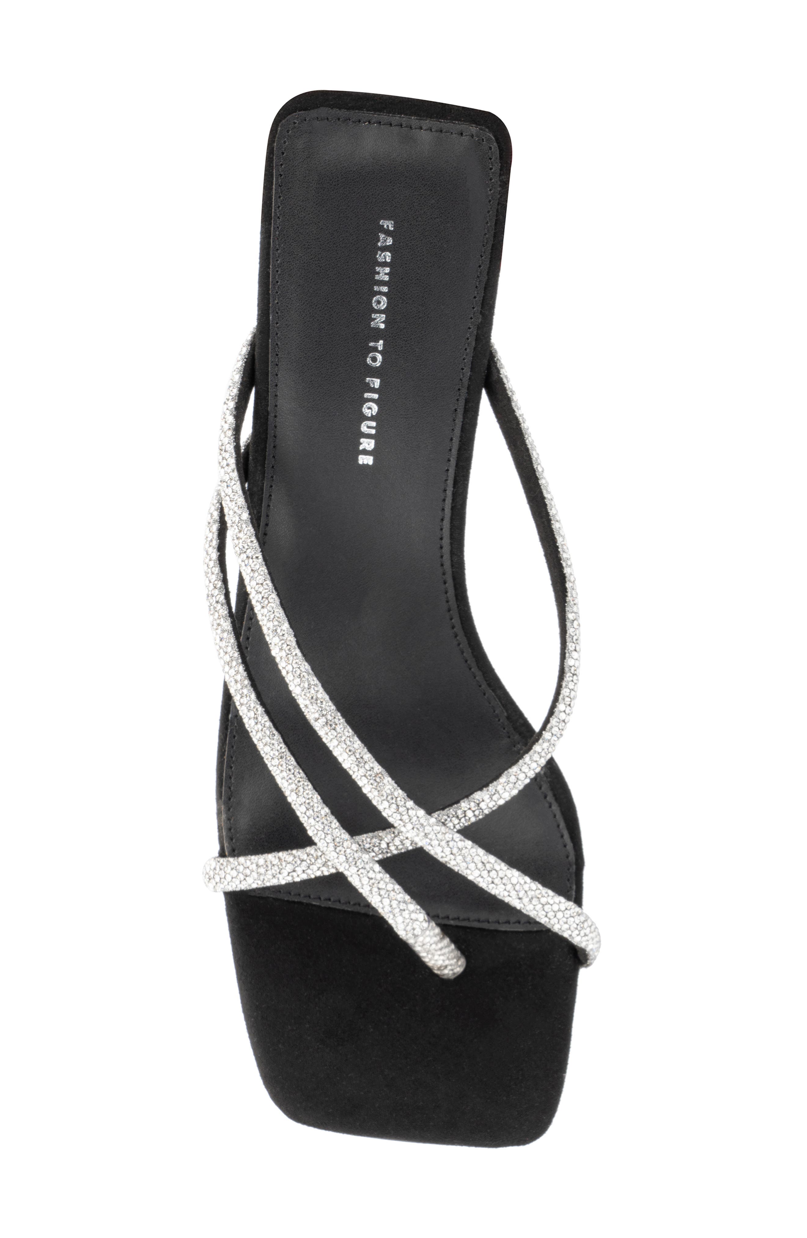 Fashion to Figure Nikita Pavé Crystal Slide Sandal - Wide Width, Alternate, color, 