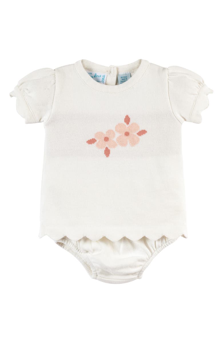Feltman Brothers Kids' Flower Knit Bodysuit, Main, color, Ivory