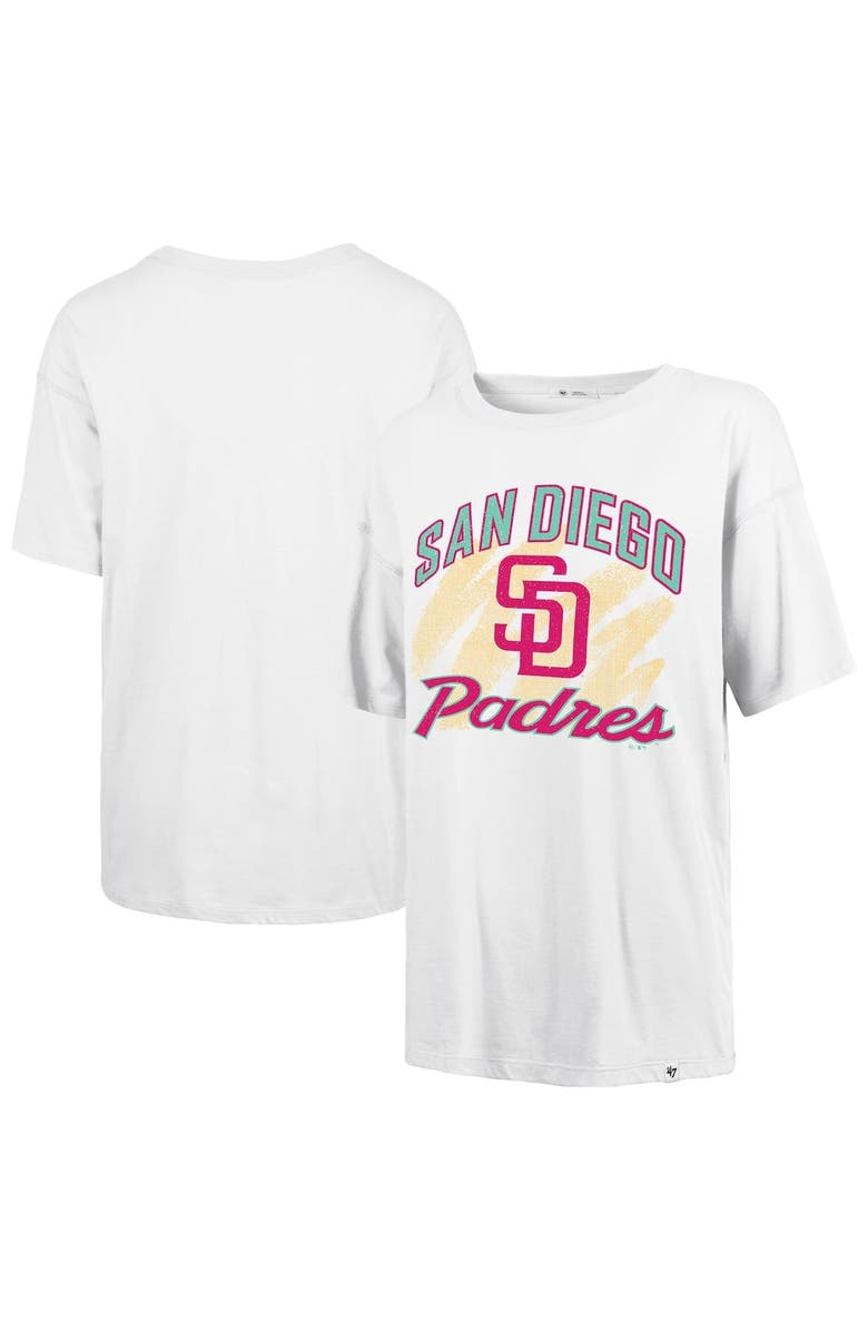 '47 Women's '47  White San Diego Padres City Connect Sadie Distressed T-Shirt, Alternate, color, White