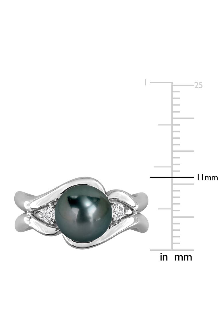Cultured Tahitian Pearl Ring, Alternate, color, BLACK
