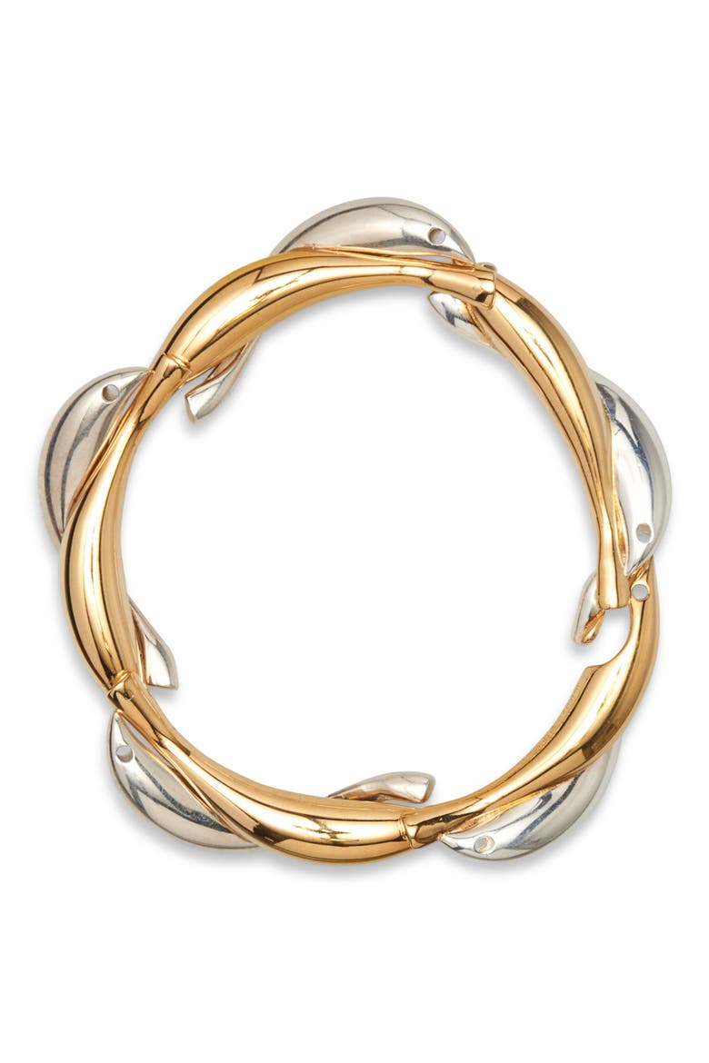 Sardine Mixed Metal Bracelet, Alternate, color, SILVER/ YELLOW GOLD