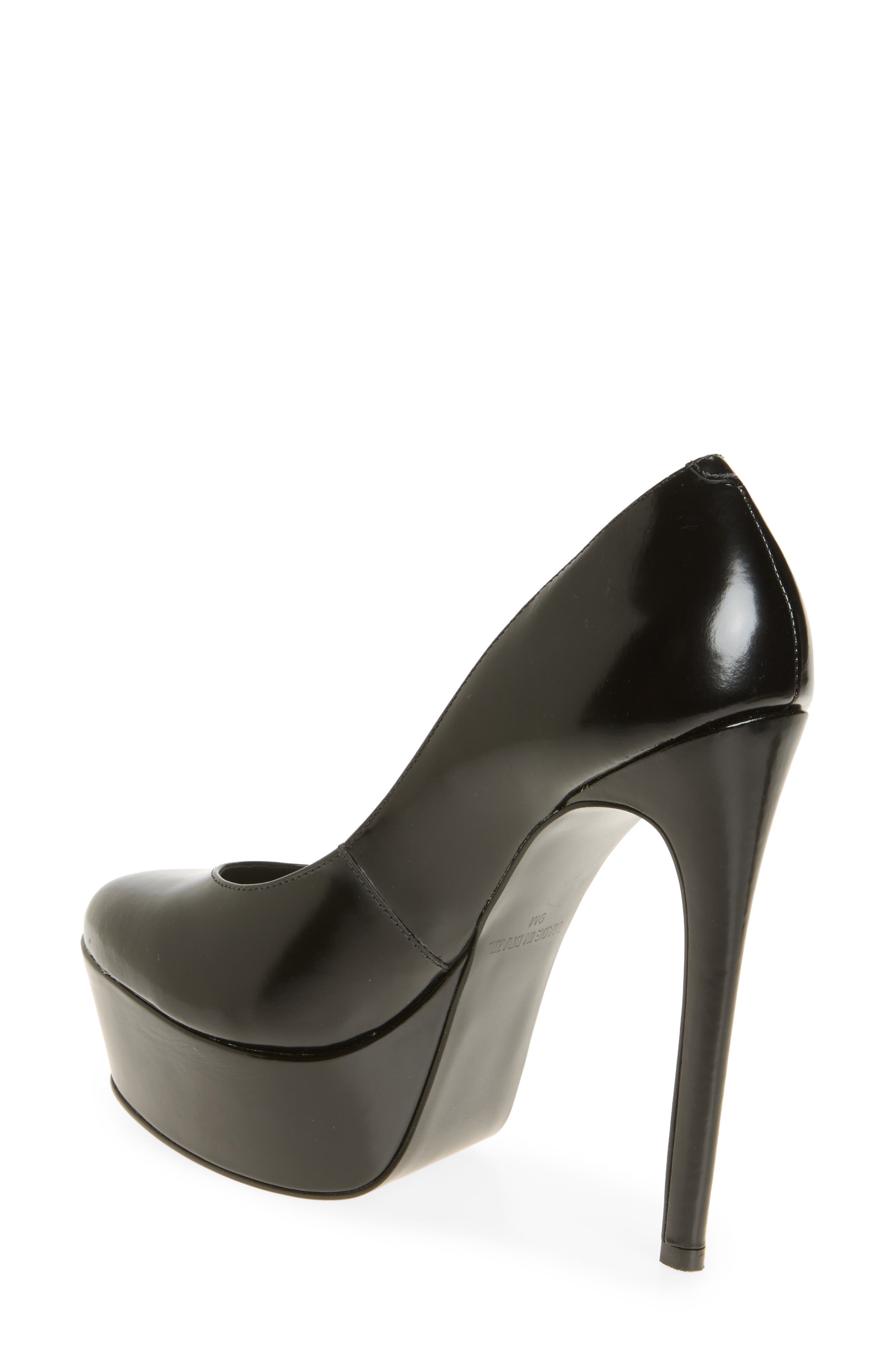 Silene Platform Pump, Alternate, color, BLACK LEATHER