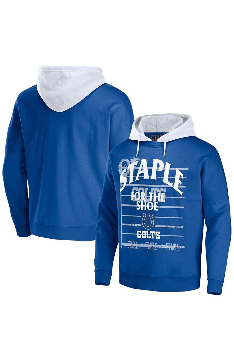 STAPLE Men's NFL x Staple Blue Indianapolis Colts Throwback Vintage Wash Pullover Hoodie, Main, color, Blue