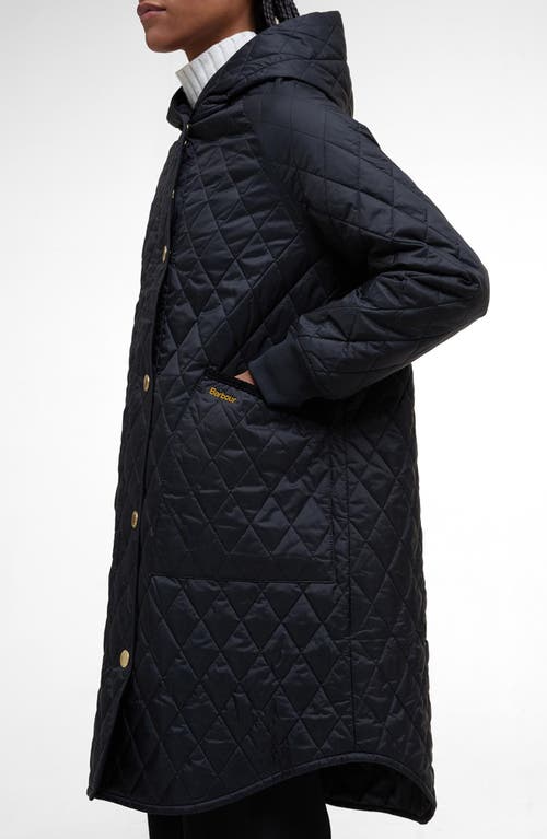 Barbour Hilary Longline Quilted Jacket In Black