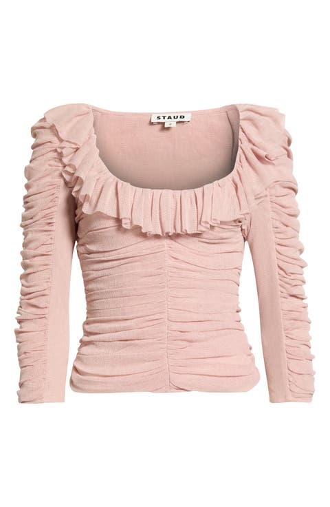 Gretta Ruched Ruffle Top