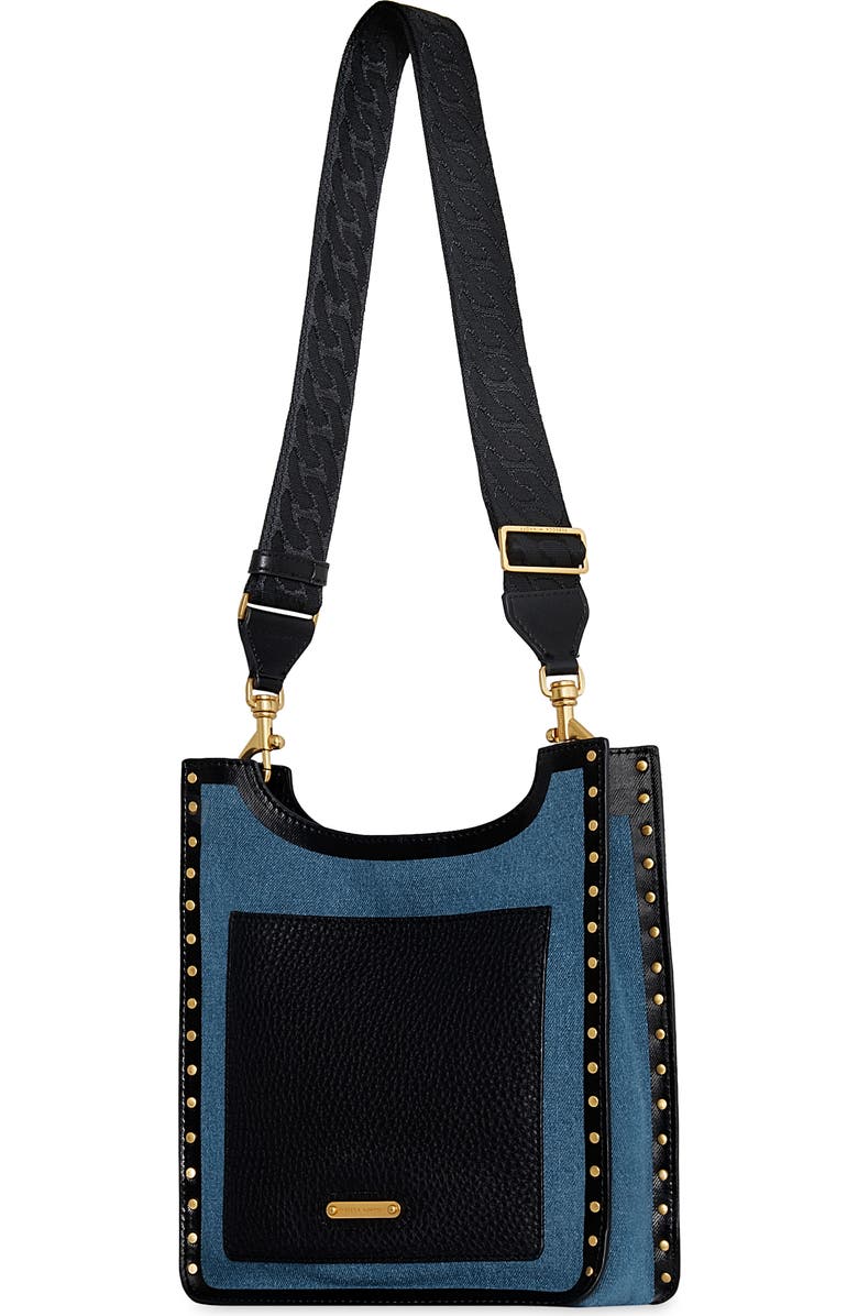 Rebecca Minkoff Medium Darren North/South Denim & Leather Crossbody Bag, Alternate, color,