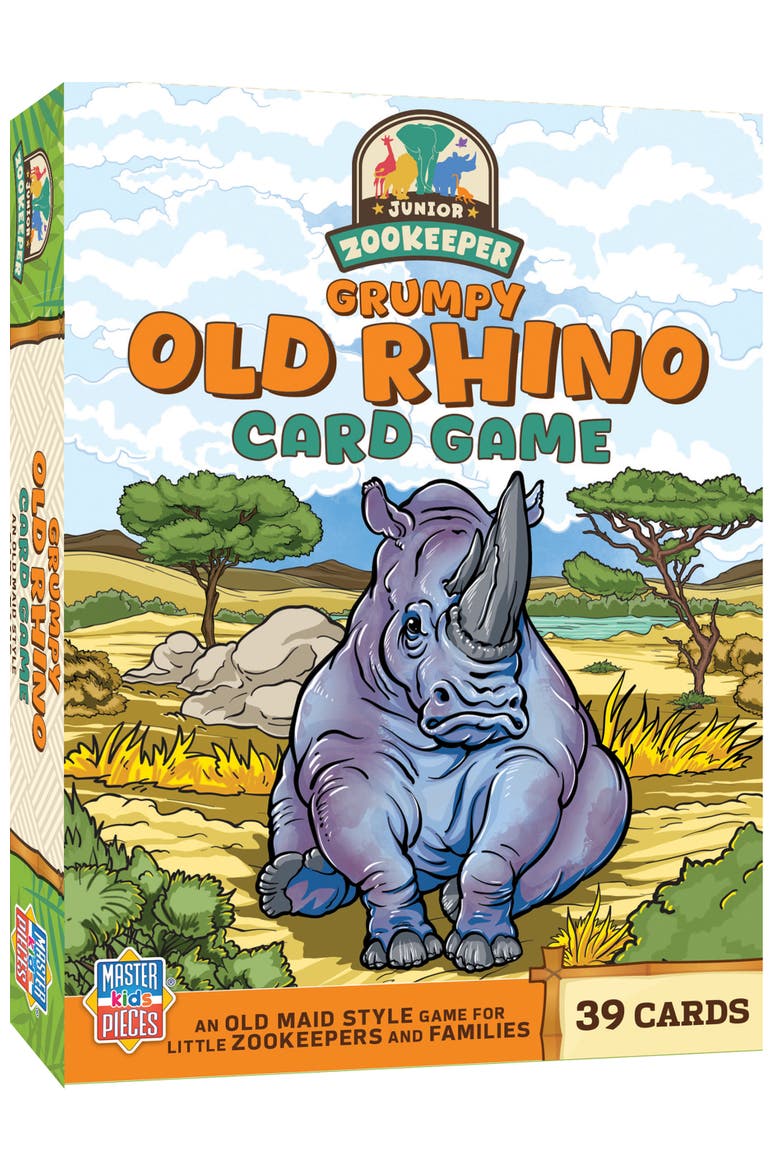 Jr. Zookeeper Grumpy Old Rhino Card Game, Main, color, Multicolor