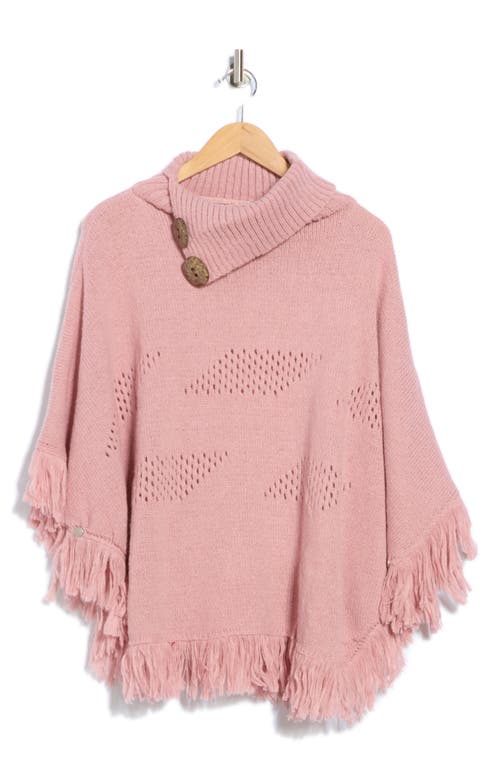 Nanette Lepore Diamond Eyelet Weave Poncho In Pink