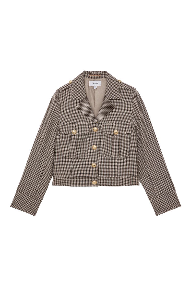 Jaque Houndstooth Check Wool Jacket, Alternate, color, NEUTRAL CHECK
